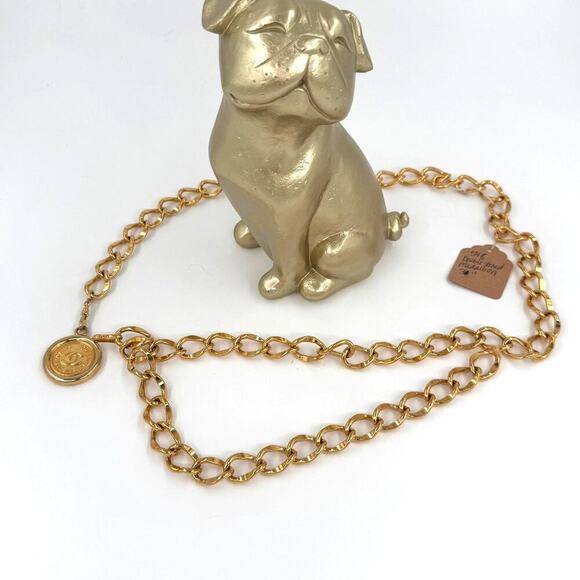 Chanel Vintage 30" Double Strand Chain Belt 24k Gold Plated 80s 90s CoA - Picture 1 of 13
